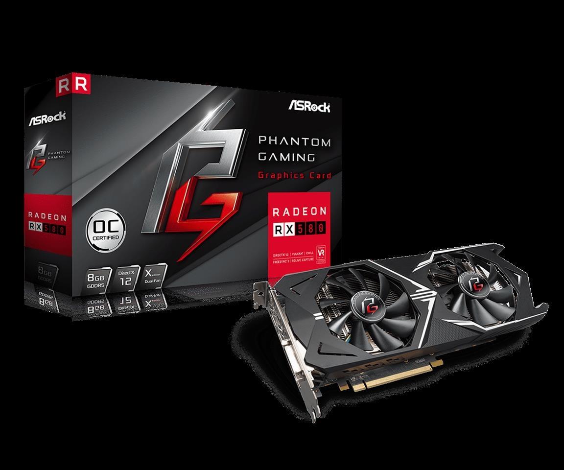 Graficka ASROCK Phantom Gaming Radeon RX580 Resen