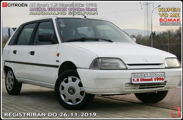 Ad Extra Citroen Ax 1 5 Diesel 96 Registriran Do12 19 For Sale